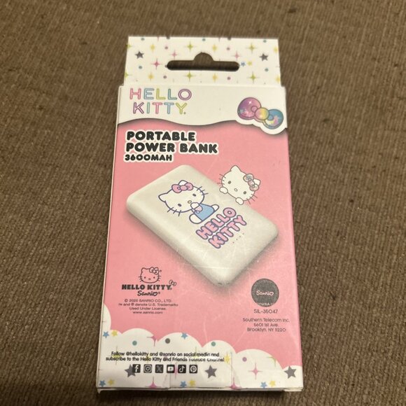 Hello Kitty Portable Power Bank 3600mAh USB Charger New White Pink Blue - Picture 3 of 7